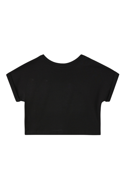 Kids Logo Embroidered Cropped T-Shirt